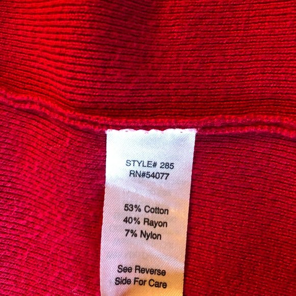 CAbi Red Asymmetrical Cardigan Sweater Zipper - Picture 5 of 5